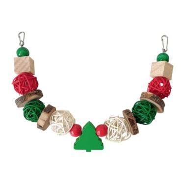 Imagem de IEUDNS Brinquedo de mastigar para, decoração de gaiola de madeira para pendurar, balanço para pássaros, brinquedo para porquinho-da-índia,