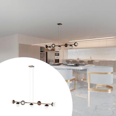 Imagem de Lustre Pendente de Teto Jabuticaba 5 metros 7 Vidro Globo - Bivolt - BRONZE/TRANSP