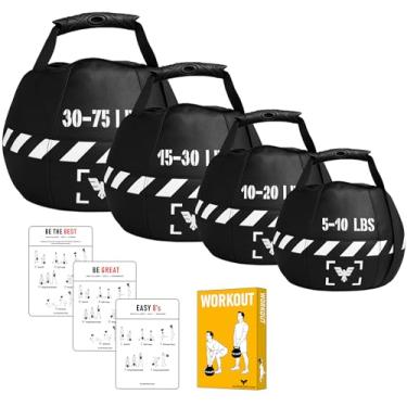 Imagem de Elite Sports Kettlebell Sandbag – Bolsa de areia resistente para treinamento cruzado, treinamento de força, treino, fitness funcional, peso ajustável, equipamento de treinamento durável para casa e