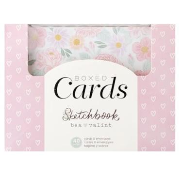 Imagem de American Crafts Sketchbook Bea Valint Cartões em caixa - Pacote com 40