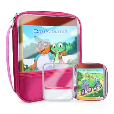 Imagem de Annmore Bolsa de transporte compatível com o sistema Leapfrog LeapReader, pacote com 10 livros Learn-to-Ler, rosa