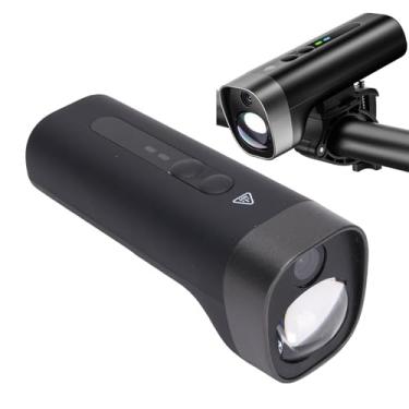 Imagem de Bewinner Luzes de Bicicleta de Gravador de Condução para Passeios Noturnos, Farol de Bicicleta Recarregável Com Traço de Traço HD 1080p 5mp, Lanterna Frontal de Bicicletas para Pesca Ao