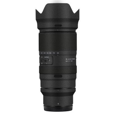 Imagem de Adesivo de lente de câmera antiarranhões para Tamron 50-400 mm F4.5-6.3 adequado para Nikon Mount Coat Wrap película protetora capa 50 400 (couro preto)