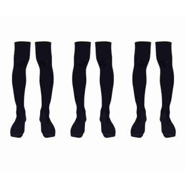 Imagem de Kit 3 Meião de Futebol Kanxa Profissional Juvenil 33/38, Preto