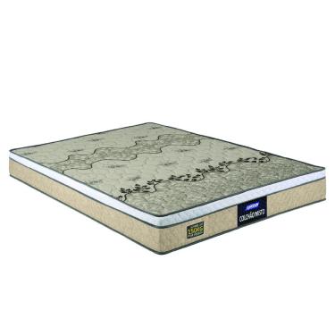 Imagem de Colchão Casal Espuma D33 Fort Gazin 138x188x21cm Bege/Branco - Suporta até 150kg por Pessoa