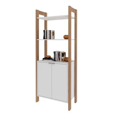 Imagem de Armário Alto Multiuso com 2 Portas AZ 1009 Amêndoa/Branco - Tecno