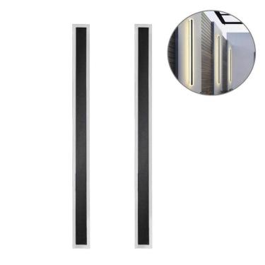 Imagem de Kit 2 Arandela Preta Borda Luminosa Linear Externa Led Bet33