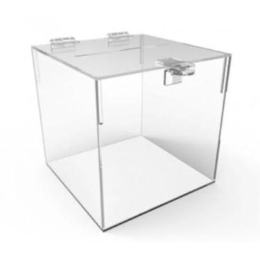 Imagem de Urna Pirâmide Em Acrílico Transparente sorteio guardar(Urna Quadrada 15x15x15)