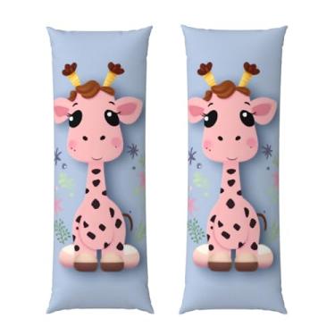 Imagem de Capa de travesseiro corporal com zíper ultramacia para travesseiro protetor respirável fronha de cama girafa fofa capa de almofada decorativa para casa 50,8 cm x 137,2 cm