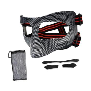 Imagem de Colaxi Protetor nasal para nariz quebrado, protetor facial esportivo, capa protetora ajustável, máscara facial esportiva, para futebol de academia, Faixa de Cabeça Vermelha E Preta