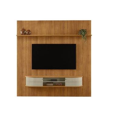 Imagem de Estante Home Theater com Bancada Suspensa New Bugatti Cumaru Opala - M