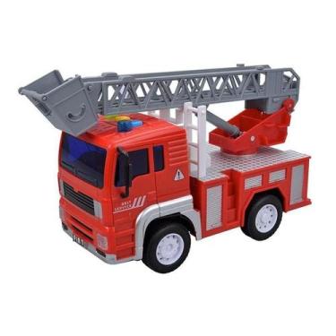 Imagem de Carro de Bombeiro Fricção Com Luz E Som - DM Toys, Cinza