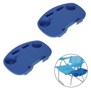 Imagem de Kit 2 Mesa Portátil Para Cadeira De Praia Porta Copos Celular - Mor