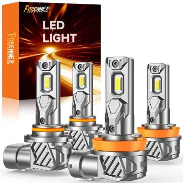 Imagem de Lâmpadas forenner H11/H9/H8 9005/HB3 Fog 6500K, pacote com 4