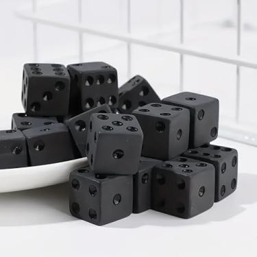 Imagem de 30pcs 16mm(0.63 inch) Black Dice Set – Standard D6 Six-Sided Game Dice for Board Games, Classroom Teaching, Math Activities & Dice Games