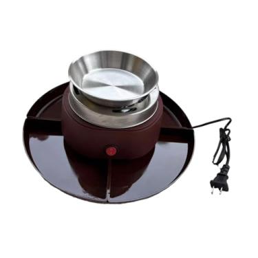 Imagem de Baoblaze Kit para fazer Smores, panela elétrica para derreter chocolate, torrador sem, kit para fazer Smores de mesa para a família no Natal, Marrom Avermelhado