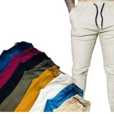 Imagem de Kit 03 - Calça masculina Jogger com Elástico e Ajuste. Confortável par