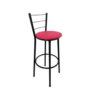 Imagem de Kit banqueta alta para cozinha gourmet americana preta - FortMix, Rosa
