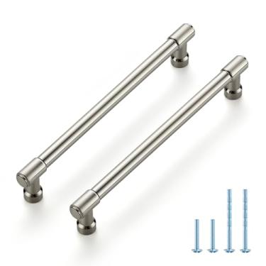 Imagem de JOY DECOR Pacote com 20 puxadores modernos de armário de níquel escovado de 16 a 1/10 cm, puxadores modernos de gaveta de armário de cozinha para maçanetas de porta de armário