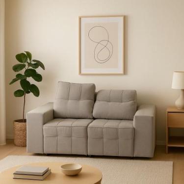 Imagem de Sofá Retrátil Reclinável 2 Lugares 106x150cm Confortável - Fábrica de 