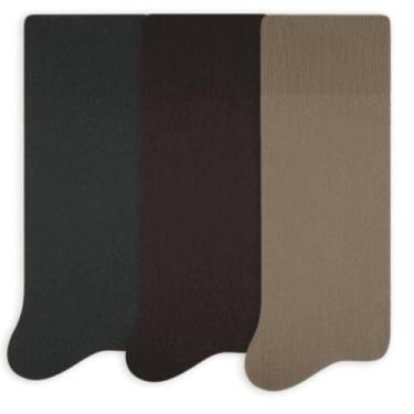 Imagem de Kit 3 Pares Meia Selene Social Poliamida Clássica, Preto, Café, Kaki, 