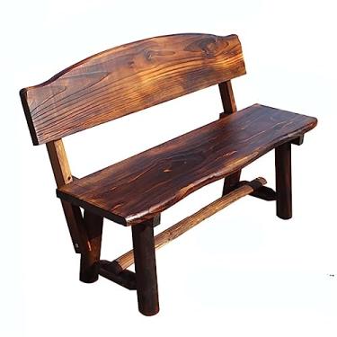 Imagem de ZzleoyuUUs-12 Banco de jardim ao ar livre, terraço, banco de jardim com encosto, cadeira de ar livre estilo campo para 3 pessoas, varanda de parque, quintal e varanda (120 cm)