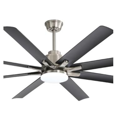 Imagem de Sofucor Ventiladores de teto de 166 cm com luzes, ventilador de teto interno e externo inteligente com controle remoto, funciona com Alexa/Google, ventilador de teto de baixo perfil com luz, grande