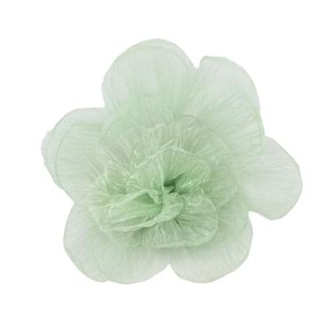 Imagem de Broche grande de flor de rosa de organza exagerada para mulheres elegante tecido floral grandes alfinetes de lapela vestido banquete terno roupas acessórios festa de casamento moda joias 190 mm, 20mm