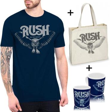 Imagem de Camiseta camisa Banda Rush, rock clássico + sacola ecobag + caneca