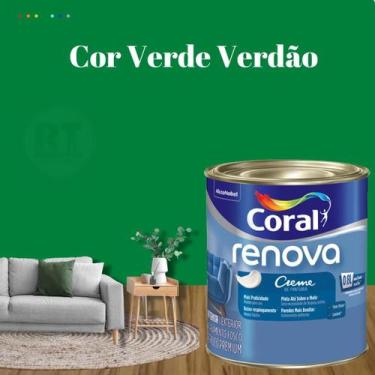 Imagem de Tinta Parede Verde Alecrim Acrílica Fosca Coral Renova 800ml, VERDE VE