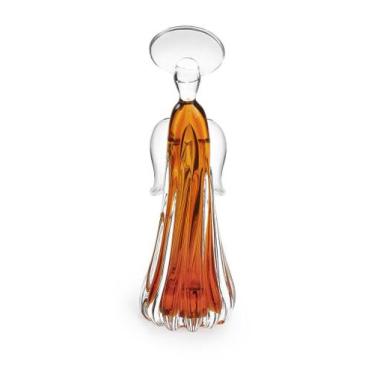 Imagem de Anjo Em Cristal Murano Âmbar - São Marcos 32cm