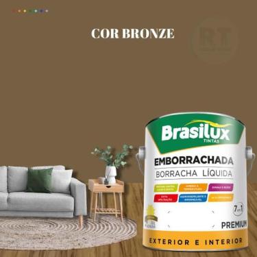 Imagem de Tinta Borracha Líquida Cor Marrom Para Parede 3,2l Acrílica Lavável An