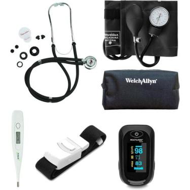 Imagem de Kit Enfermagem Acadêmico Com Estojo Welch Allyn Completo Preto - Premi