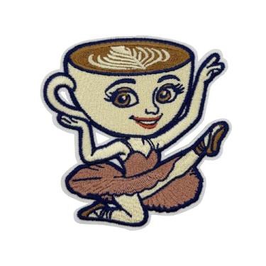 Imagem de 10 cm Bailarina Cappuccina Italiana Brainrot Meme Bordado Remendo Ferro para Mochilas Chapéus Hoodies