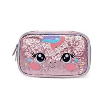 Imagem de Estojo Box Pack Me Unicórnio Brilhosa Rosa Escolar - Pacific