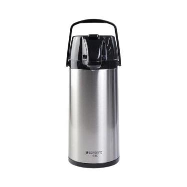 Imagem de Garrafa Térmica de Inox 1,9 L Exclusiva Soprano, 1,9L, Preto e Inox