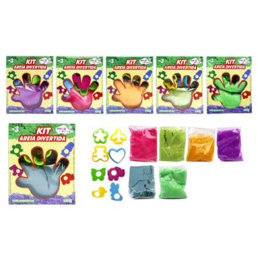 Imagem de Kit Areia de Modelar Infantil Colorida Divertida Acessórios - Toys & T