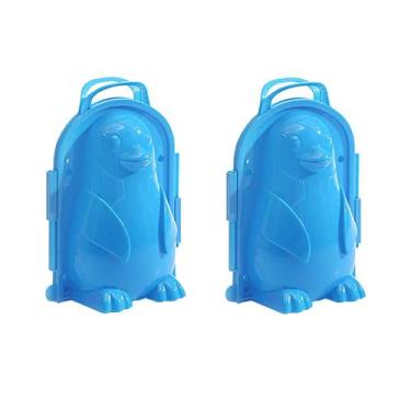 Imagem de 2pcs cartoon pinguim snowball maker clip ferramenta brinquedo infantil