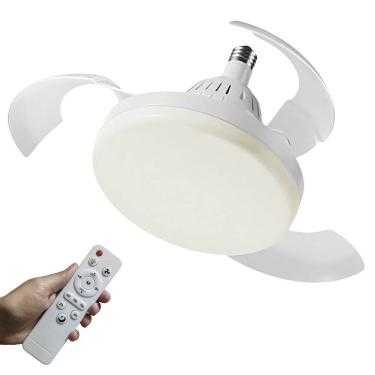 Imagem de Ventilador Teto Retratil Lampada Led 3 Em 1 Iluminaçao Ajustavel Controle Remoto Sol Verao Casa Sala Quarto Apartamento