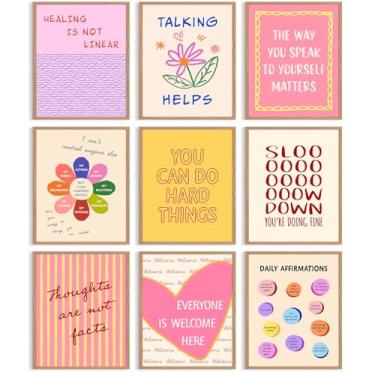Imagem de Arte de parede de saúde mental pôster em tela psicologia terapia escritório decoração de parede impressões inspiradoras imagens motivacionais afirmações arte conselheiro escolar pintura para sala de