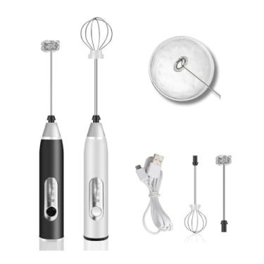 Imagem de Mini Mixer Recarregável USB com 3 Velocidades e Batedor Inox – Potente, Portátil e Perfeito para Ovos, Cappuccino e Bebidas