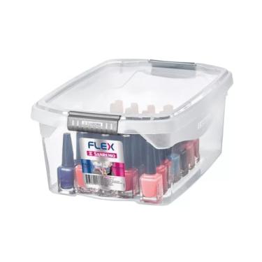 Imagem de Caixa Organizadora Transparente 6 Litros Com Tampa e Trava SR901/555 SANREMO
