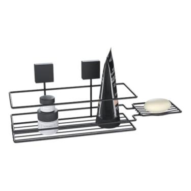 Imagem de Suporte de Banheiro para Shampoo e Sabonete, Aço Carbono Antiferrugem, Moderno, Luxo, Fixação com FITA 3M Dupla face ou Parafusos, Pliar