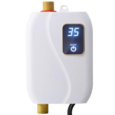 Imagem de Aquecedor De Água Elétrico Sem Tanque, 3000 W, 110 V, Instantâneo Para Pia, Mini Trailer Sob Demanda Cozinha E Banheiro, Branco