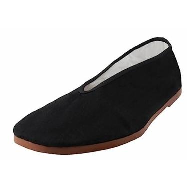 Imagem de Shoes8teen Tênis masculino de lona com sola de borracha Kung Fu Tai Chi Kung Fu, Borracha preta 202, 39