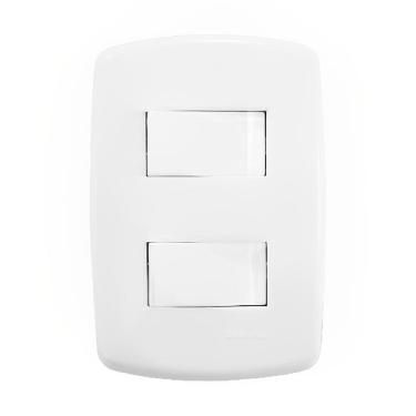 Imagem de 2 Interruptores Simples com Placa Branca - DC-8100/5 - DICOMPEL