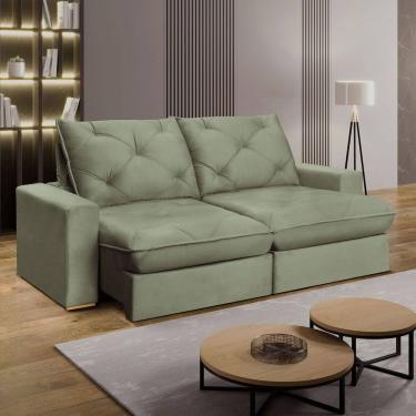 Imagem de Sofá Retrátil 220cm Pilow 25cm Mônaco Verde