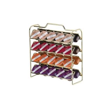 Imagem de Organizador p/cápsulas de café compatível c/ 3 corações dourado - Linha Caffè - Future