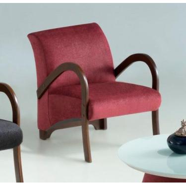 Imagem de Poltrona Paola Madeira Imbúia com Tecido Veludo Plus Preto Fosco e Vel