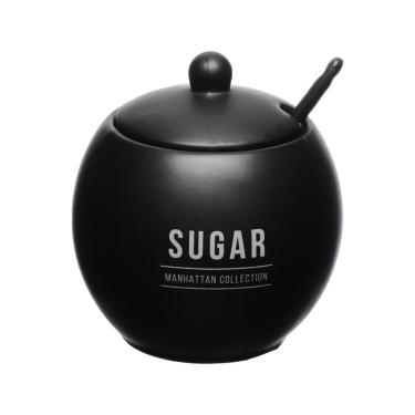 Imagem de Açucareiro Em Porcelana 350ml Preto Manhattan Hauskraft